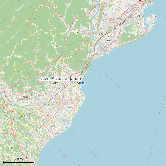 Map of Yaizu, Sizuoka, Japan Tide Prediction Station