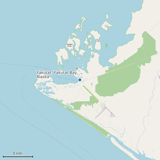 Map of Yakutat, Yakutat Bay, Alaska Tide Prediction Station