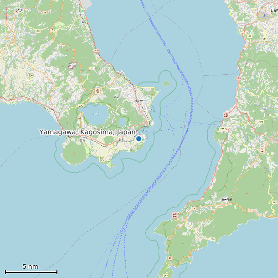 Map of Yamagawa, Kagosima, Japan Tide Prediction Station
