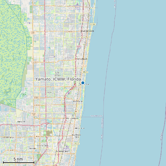 Map of Yamato, ICWW, Florida Tide Prediction Station