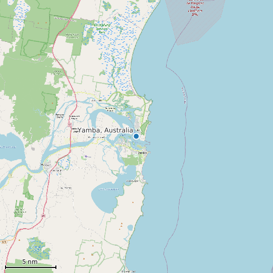 Map of Yamba, Australia Tide Prediction Station