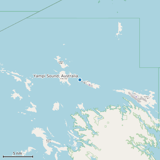 Map of Yampi Sound, Australia Tide Prediction Station