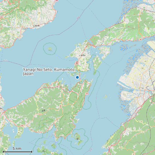 Map of Yanagi-No-Seto, Kumamoto, Japan Tide Prediction Station