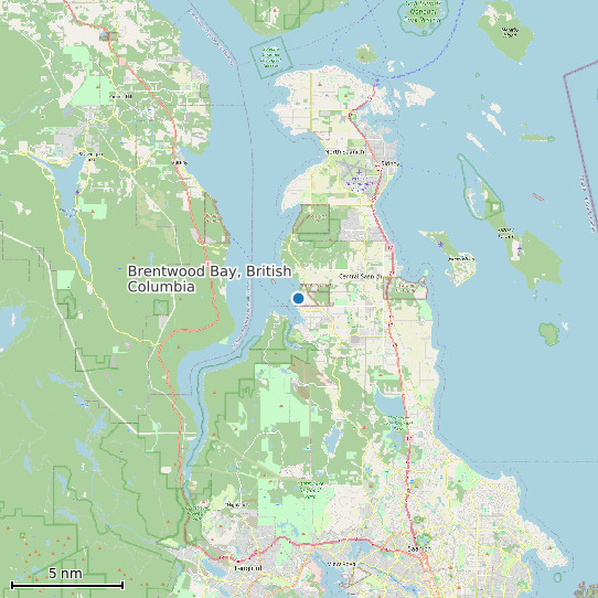 Map of Brentwood Bay, British Columbia Tide Prediction Station