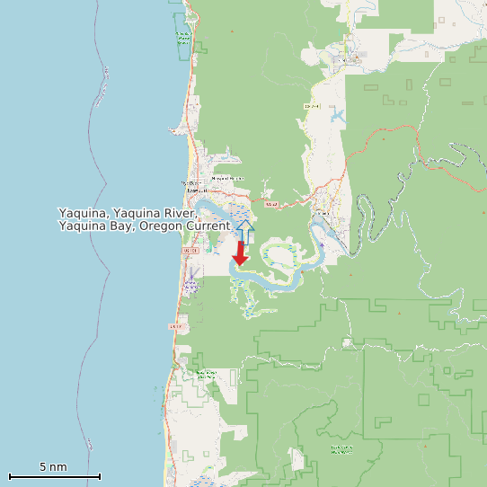 Map of Yaquina, Yaquina River, Yaquina Bay, Oregon Current Prediction Station