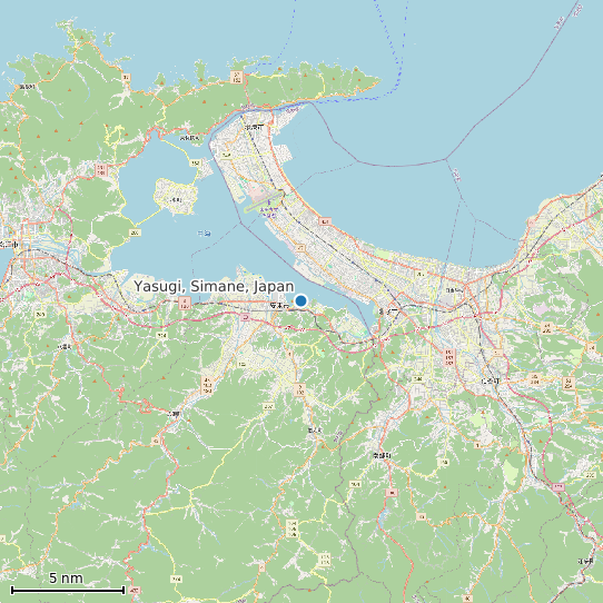 Map of Yasugi, Simane, Japan Tide Prediction Station