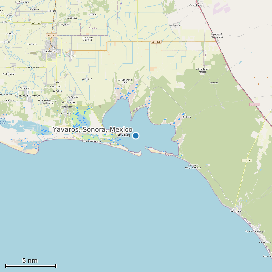 Map of Yavaros, Sonora, Mexico Tide Prediction Station