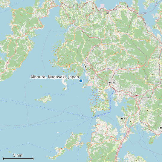 Map of Ainoura, Nagasaki, Japan Tide Prediction Station