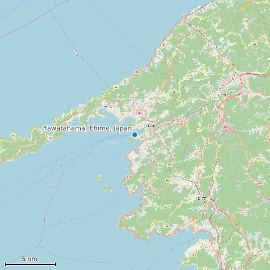 Map of Yawatahama, Ehime, Japan Tide Prediction Station
