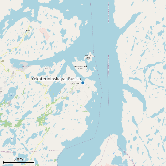 Map of Yekaterininskaya, Russia Tide Prediction Station