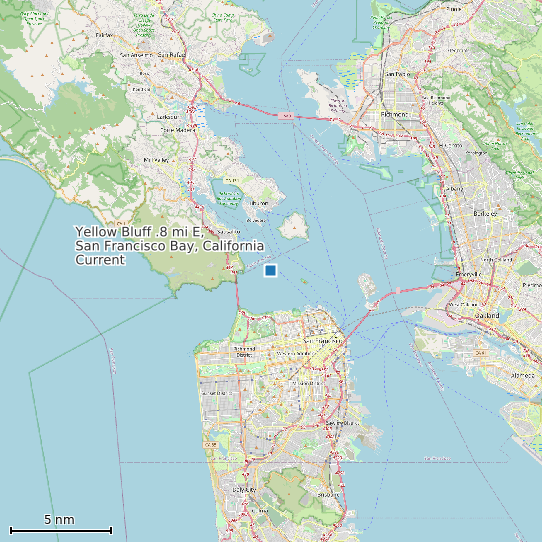 Map of Yellow Bluff .8 mi E, San Francisco Bay, California Current Prediction Station