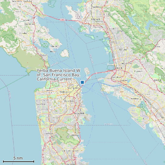 Map of Yerba Buena Island W of, San Francisco Bay, California Current Prediction Station