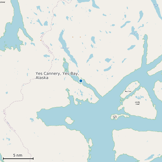 Map of Yes Cannery, Yes Bay, Alaska Tide Prediction Station