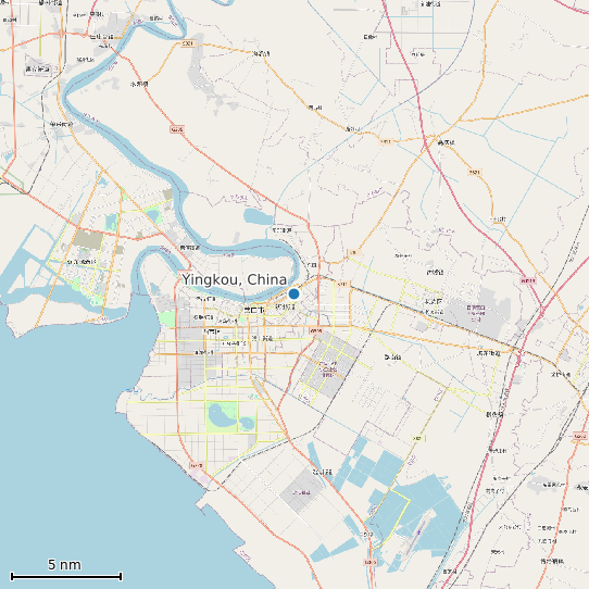 Map of Yingkou, China Tide Prediction Station