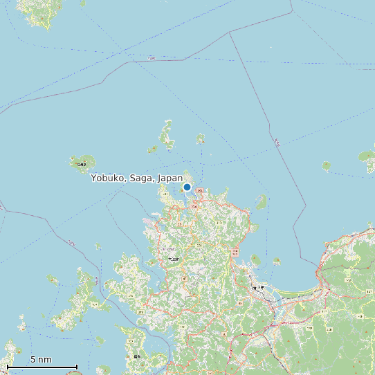 Map of Yobuko, Saga, Japan Tide Prediction Station