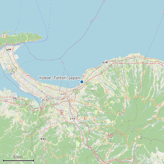 Map of Yodoe, Tottori, Japan Tide Prediction Station