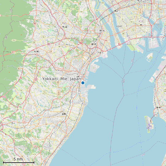 Map of Yokkaiti, Mie, Japan Tide Prediction Station