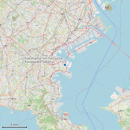 Map of Yokohama Sin-Yamasita, Kanagawa, Japan Tide Prediction Station