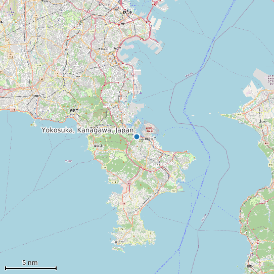 Map of Yokosuka, Kanagawa, Japan Tide Prediction Station
