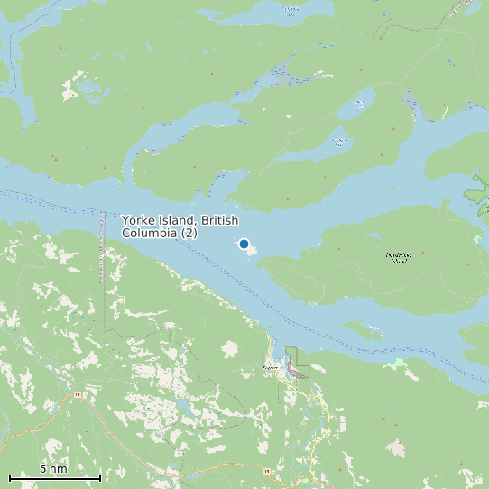 Map of Yorke Island, British Columbia (2) Tide Prediction Station