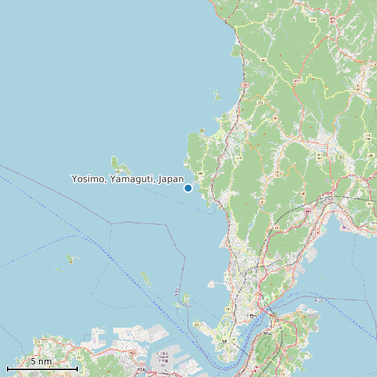 Map of Yosimo, Yamaguti, Japan Tide Prediction Station