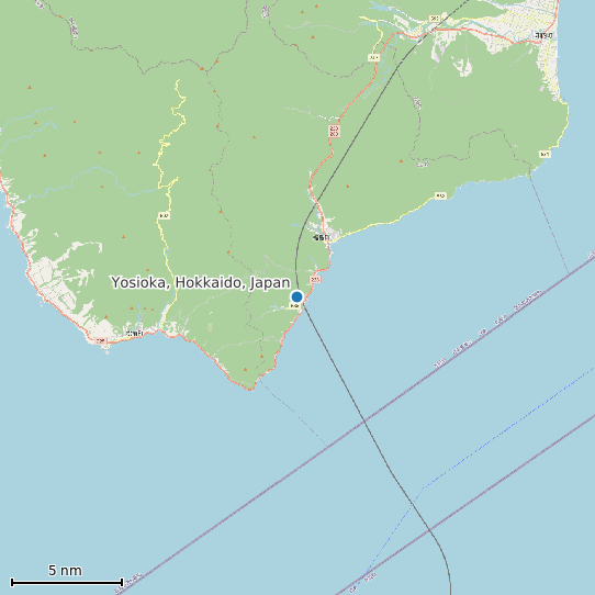 Map of Yosioka, Hokkaido, Japan Tide Prediction Station
