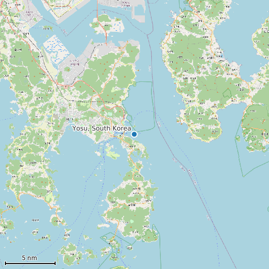 Map of Yosu, South Korea Tide Prediction Station