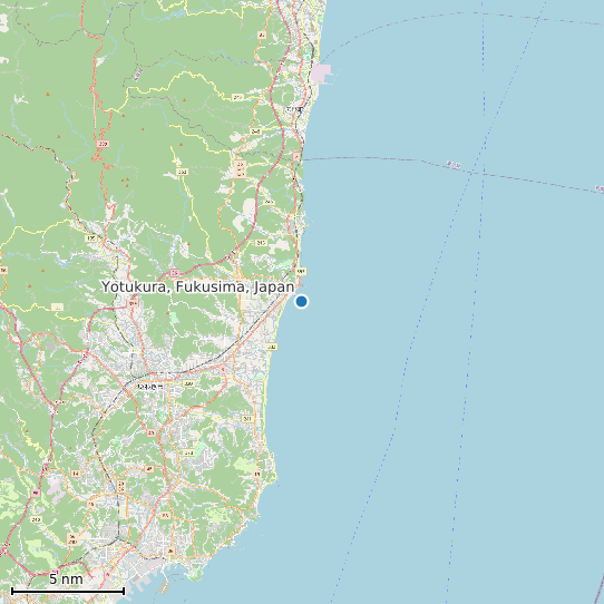 Map of Yotukura, Fukusima, Japan Tide Prediction Station