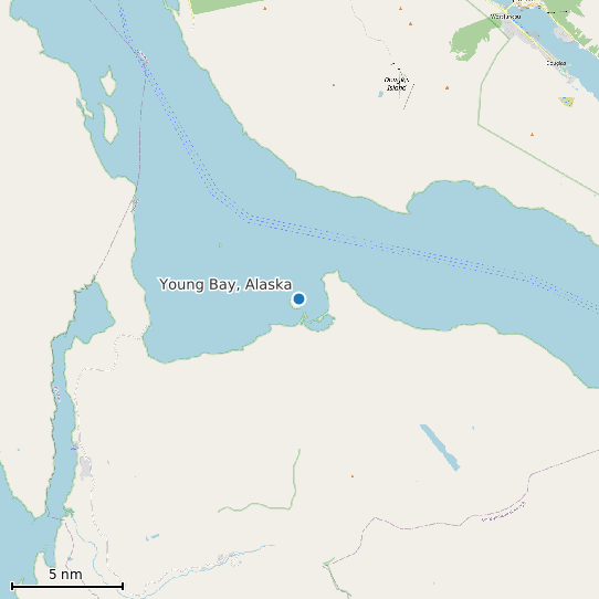 Map of Young Bay, Alaska Tide Prediction Station