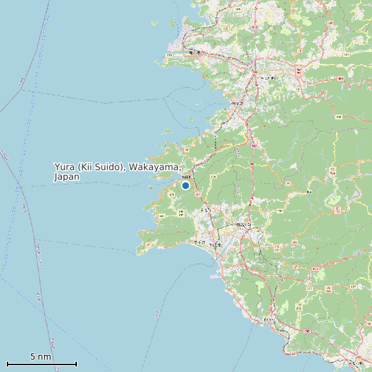 Map of Yura (Kii Suido), Wakayama, Japan Tide Prediction Station