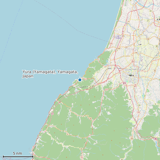 Map of Yura (Yamagata), Yamagata, Japan Tide Prediction Station