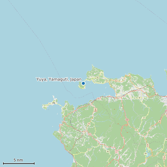Map of Yuya, Yamaguti, Japan Tide Prediction Station