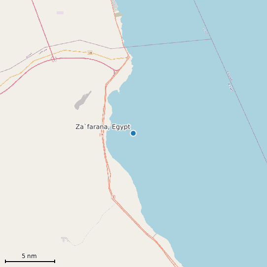Map of Za`farana, Egypt Tide Prediction Station