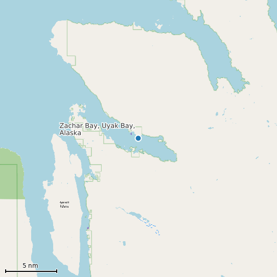 Map of Zachar Bay, Uyak Bay, Alaska Tide Prediction Station