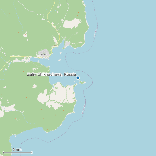 Map of Zaliv Chikhacheva, Russia Tide Prediction Station