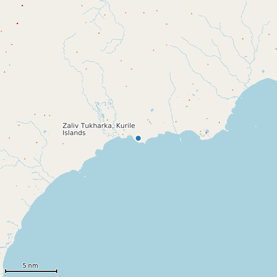 Map of Zaliv Tukharka, Kurile Islands Tide Prediction Station