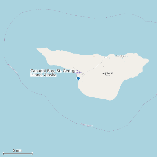 Map of Zapadni Bay, St. George Island, Alaska Tide Prediction Station