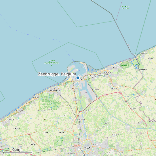 Map of Zeebrugge, Belgium Tide Prediction Station