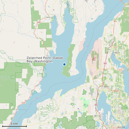 Map of Zelatched Point, Dabob Bay, Washington Tide Prediction Station