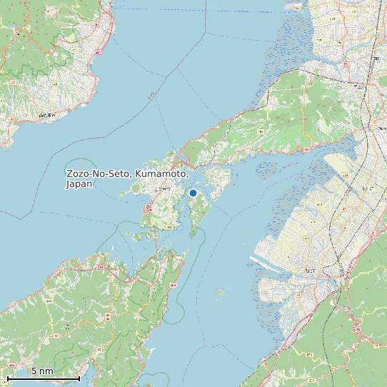 Map of Zozo-No-Seto, Kumamoto, Japan Tide Prediction Station