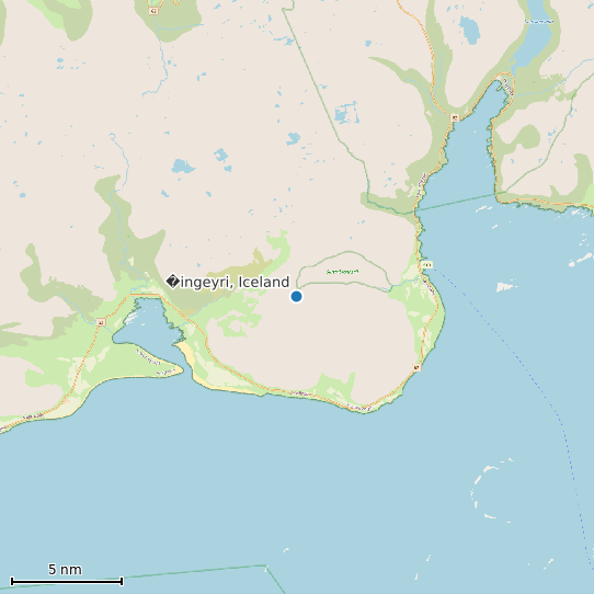 Map of �ingeyri, Iceland Tide Prediction Station