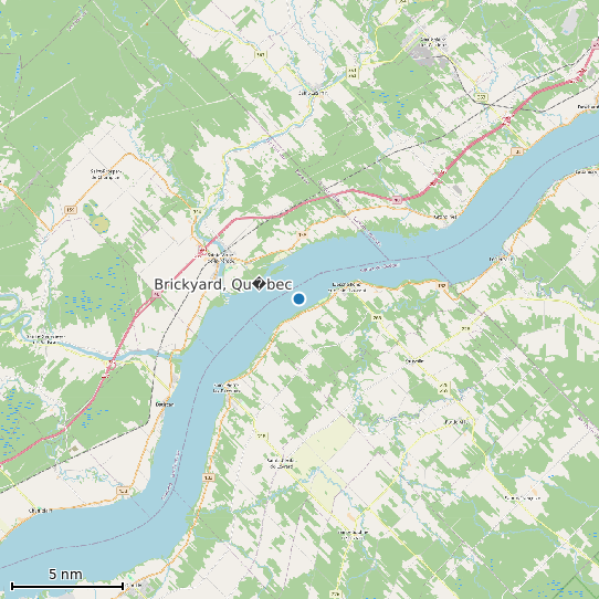 Map of Brickyard, Qu�bec Tide Prediction Station