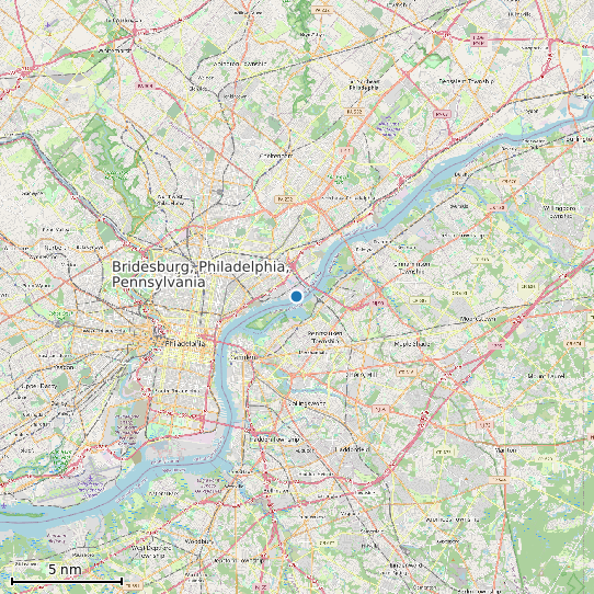 Map of Bridesburg, Philadelphia, Pennsylvania Tide Prediction Station