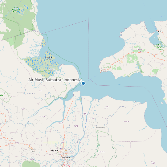 Map of Air Musi, Sumatra, Indonesia Tide Prediction Station