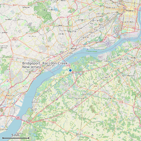 Map of Bridgeport, Raccoon Creek, New Jersey Tide Prediction Station