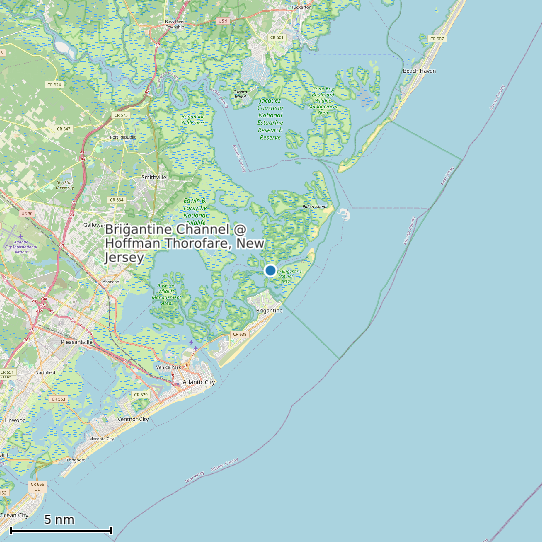Map of Brigantine Channel @ Hoffman Thorofare, New Jersey Tide Prediction Station