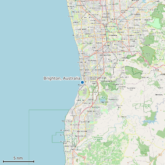 Map of Brighton, Australia Tide Prediction Station