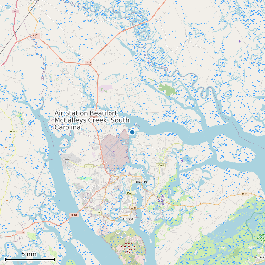 Map of Air Station Beaufort, McCalleys Creek, South Carolina Tide Prediction Station