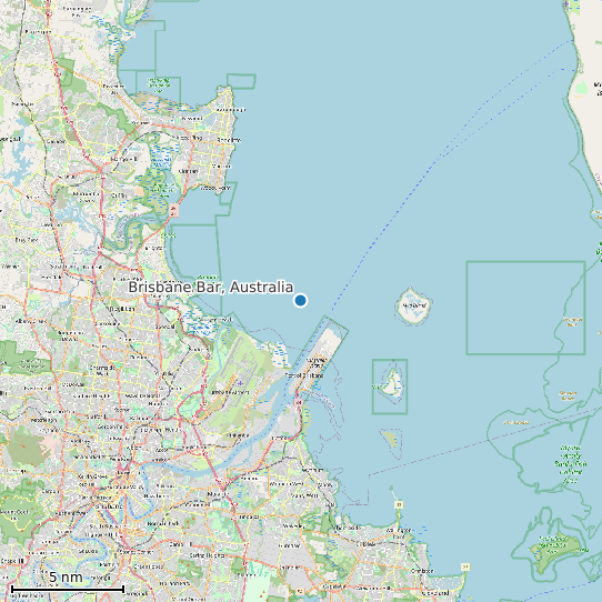 Map of Brisbane Bar, Australia Tide Prediction Station