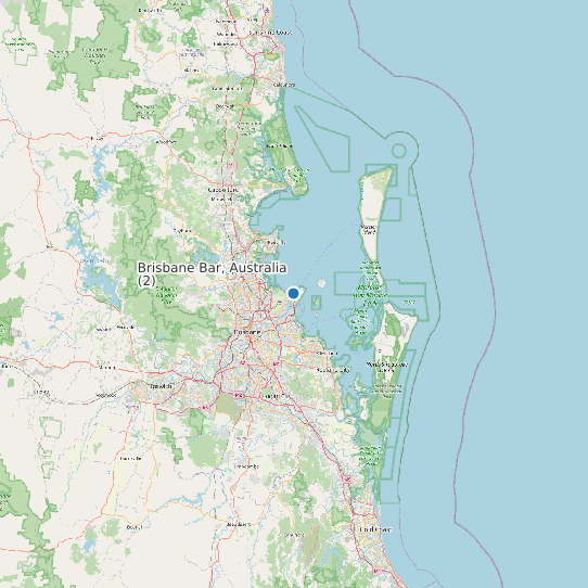 Map of Brisbane Bar, Australia (2) Tide Prediction Station